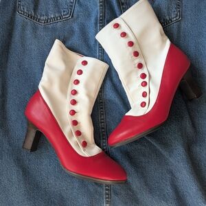 Disney Women's Red and White Boots